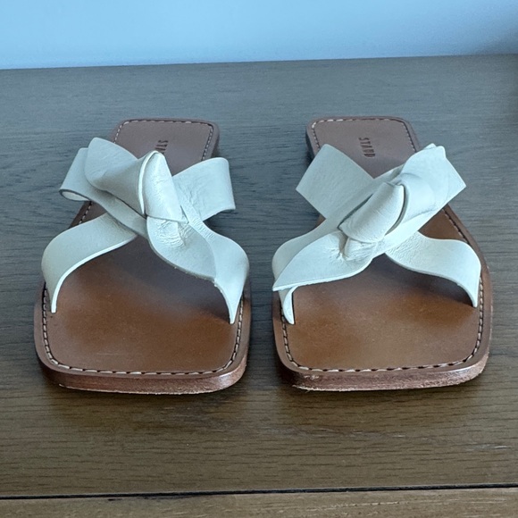 Staud Women's Cream Lei Leather Sandals - Picture 2 of 7